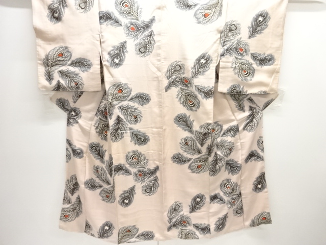 アンティーク　孔雀羽根模様着物